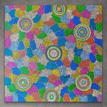 Load image into Gallery viewer, &quot;Waterholes Drying up in the Desert&quot; Roxanne Napaljarri Collins 101cm x 101cm
