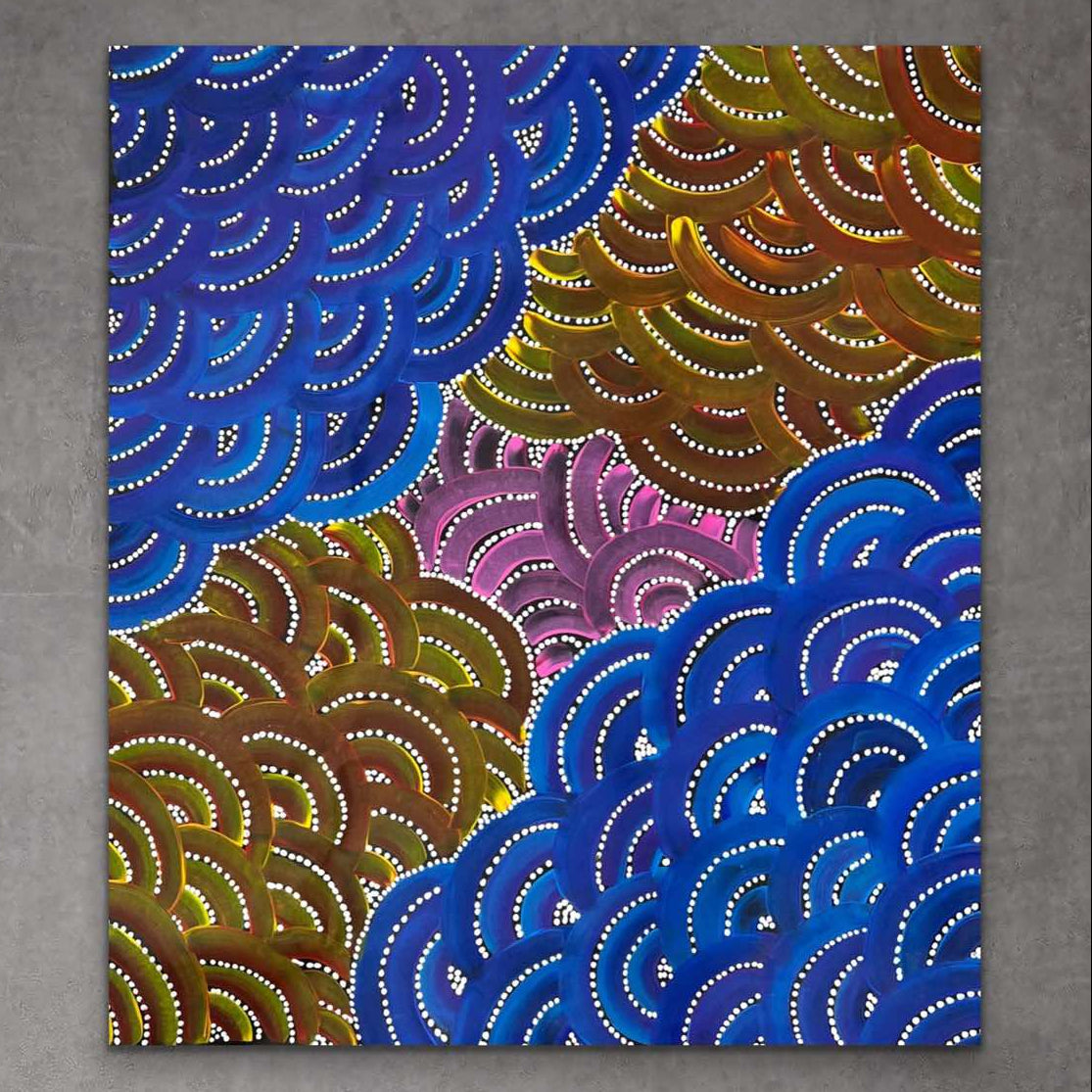 "My Country" original Aboriginal painting by Alvira Bird Mpetyane, 70cm x 79cm - authentic Indigenous Australian artwork