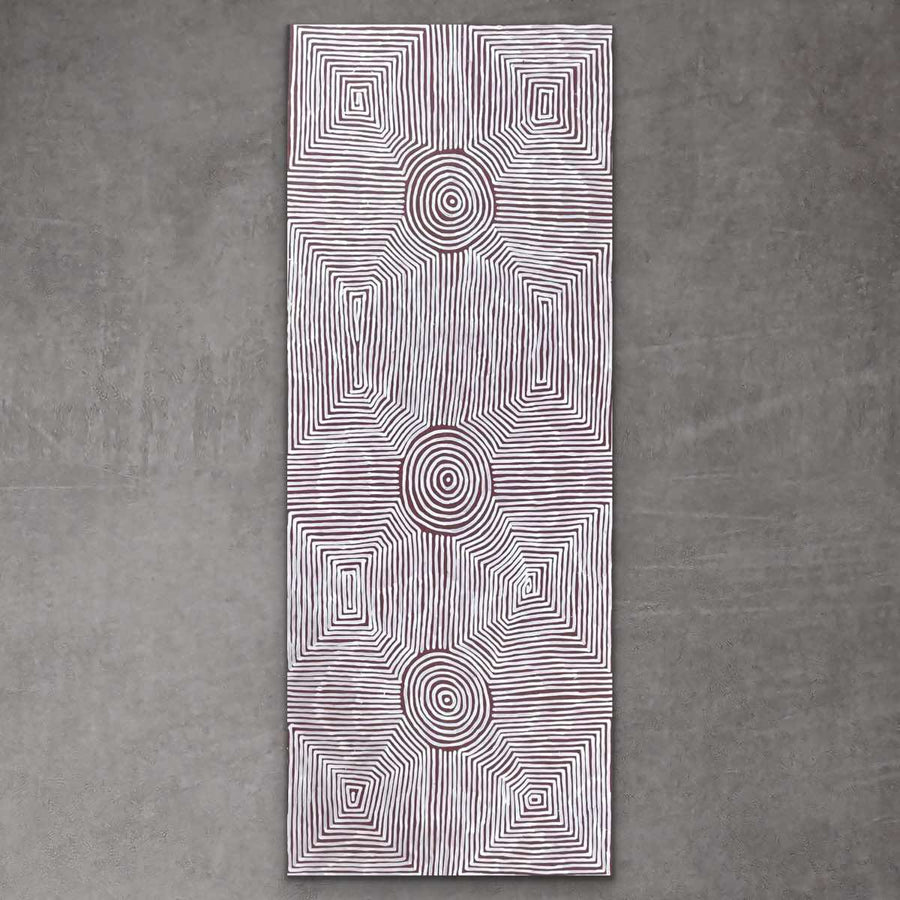 "Tingari" original Aboriginal painting by Jake James Tjapaltjarri, 201cm x 78cm - authentic Indigenous Australian artwork