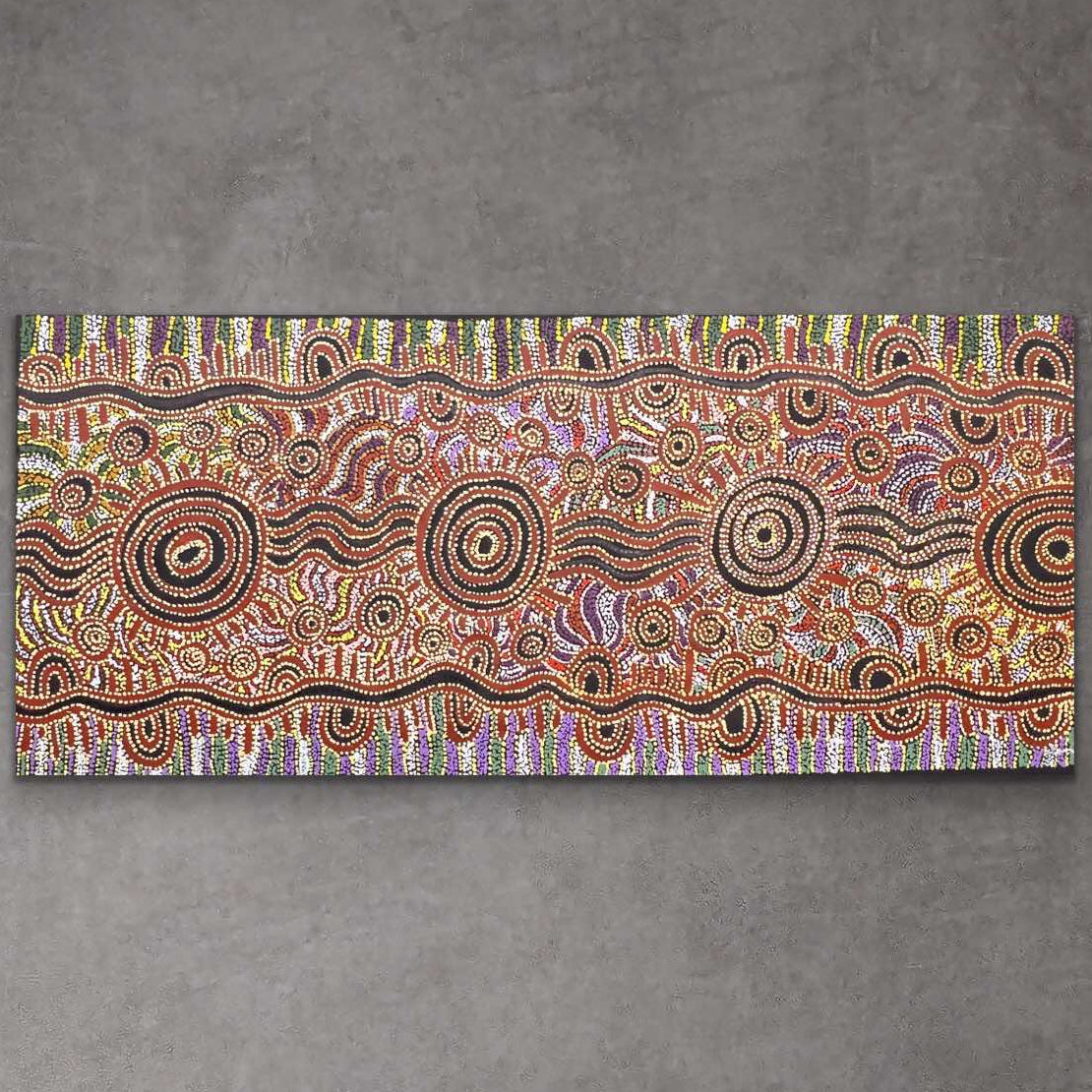 "Piltati" original Aboriginal painting by Tjimpuna Williams, 205cm x 88cm - authentic Indigenous Australian artwork