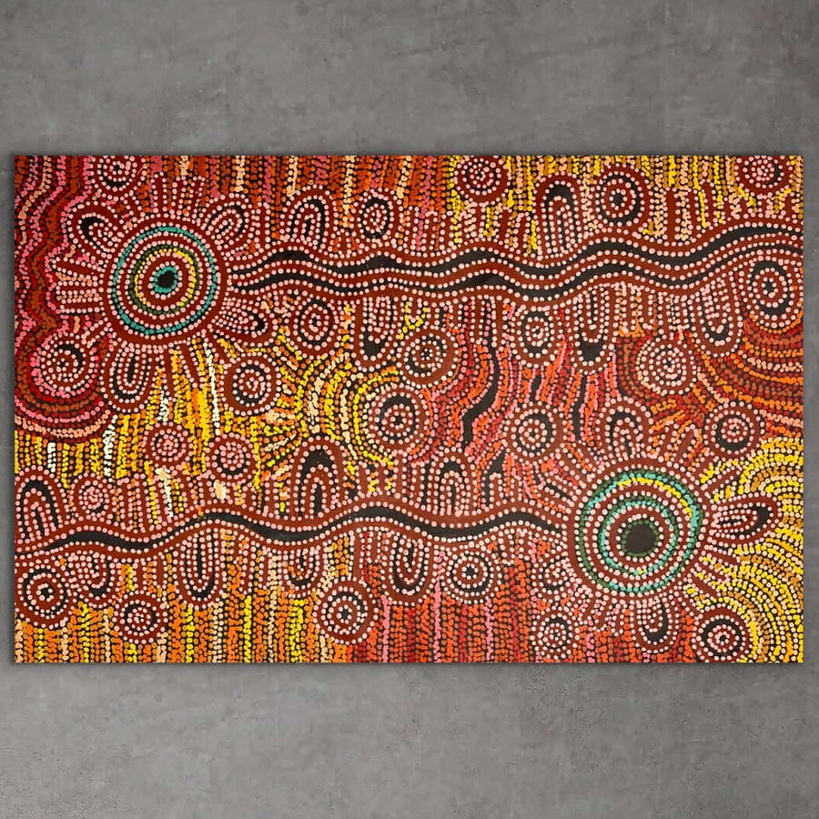 "Piltati" original Aboriginal painting by Tjimpuna Williams, 123cm x 79cm - authentic Indigenous Australian artwork