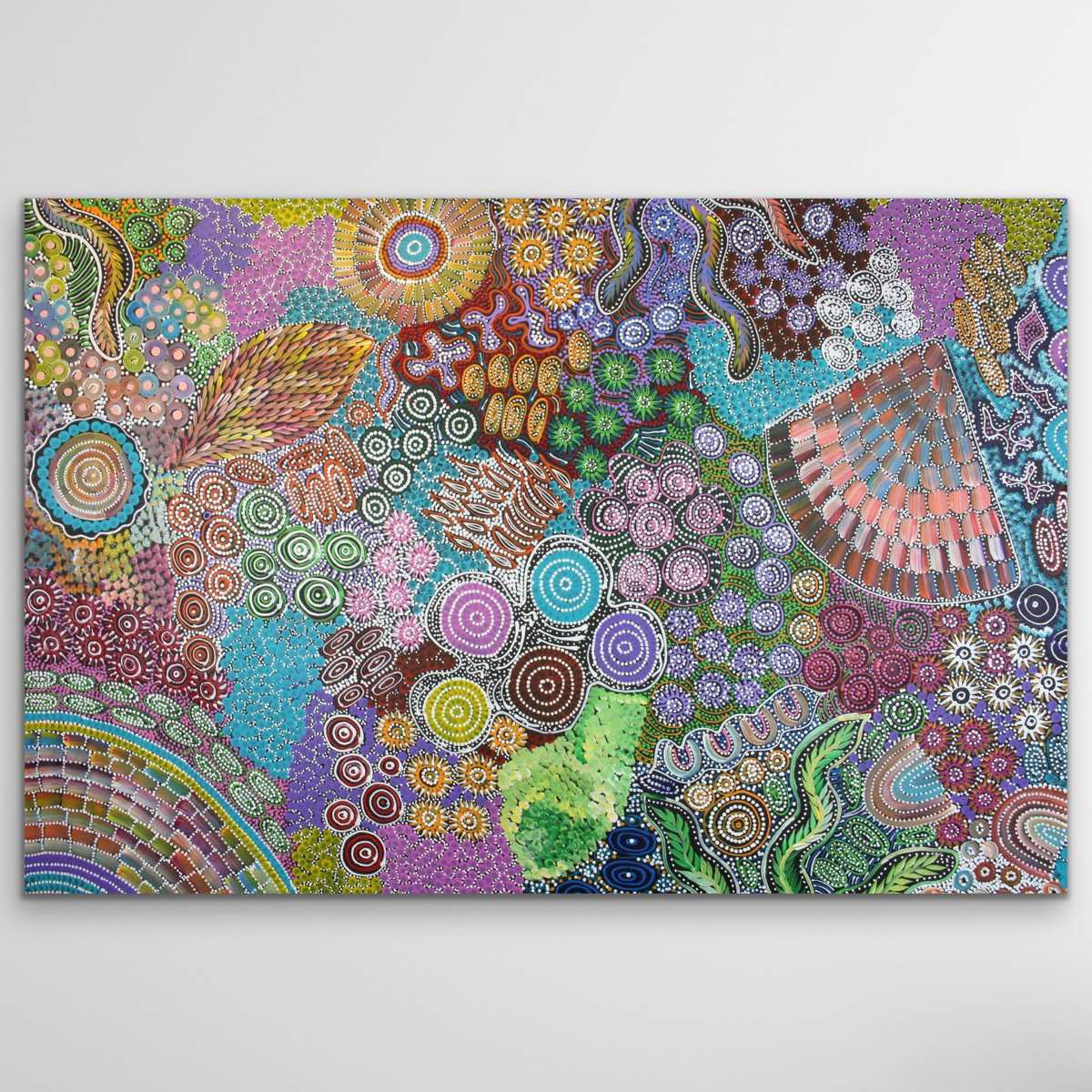 "Bush Flowers" original Aboriginal painting by Print - authentic Indigenous Australian artwork