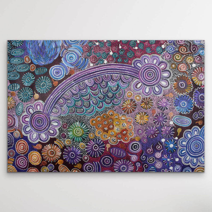 "Bush Wildflowers" original Aboriginal painting by Print - authentic Indigenous Australian artwork
