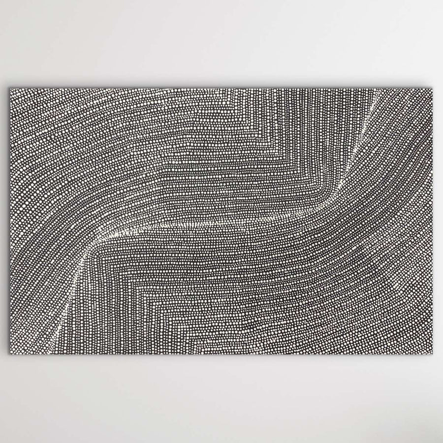 "Bush Onion" by Tansy Martin - detail view of Aboriginal painting, 76cm x 119cm