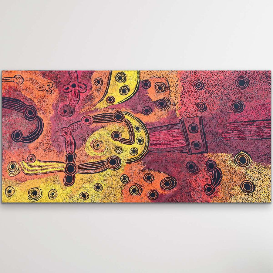 "Minyma Malilu" original Aboriginal painting by Teresa Baker Tunkin, 201cm x 101cm - authentic Indigenous Australian artwork