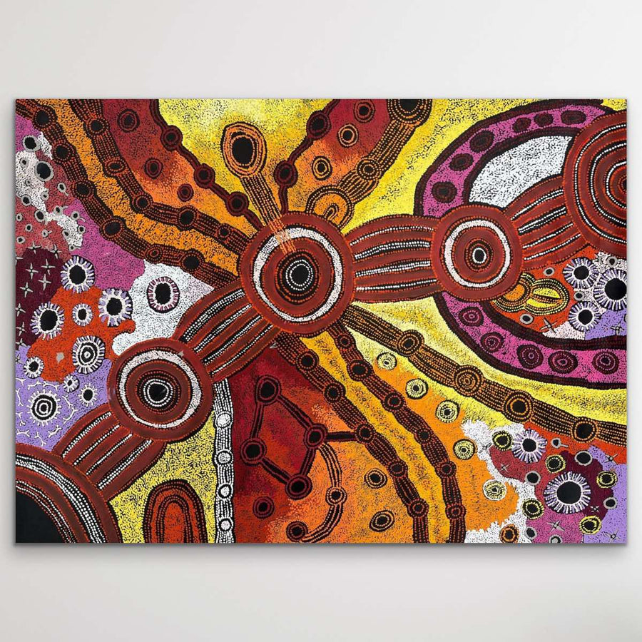 "Minimya Malilia-Nya" original Aboriginal painting by Baker Tunkin Collaborative, 174cm x 123cm - authentic Indigenous Australian artwork