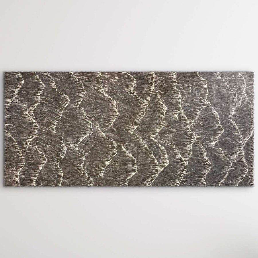 "Rockholes" original Aboriginal painting by Georgina Napangardi Kelly, 205cm x 96cm - authentic Indigenous Australian artwork