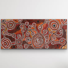Load image into Gallery viewer, "Nguru Munu Kapi" original Aboriginal painting by Daisybell Kulyuru, 127cm x 58cm - authentic Indigenous Australian artwork
