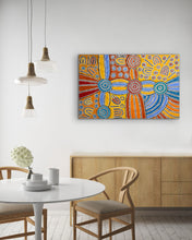 Load image into Gallery viewer, "Women's Dreaming" by Debra Nangala McDonald - view 7, 120cm x 80cm - Aboriginal art
