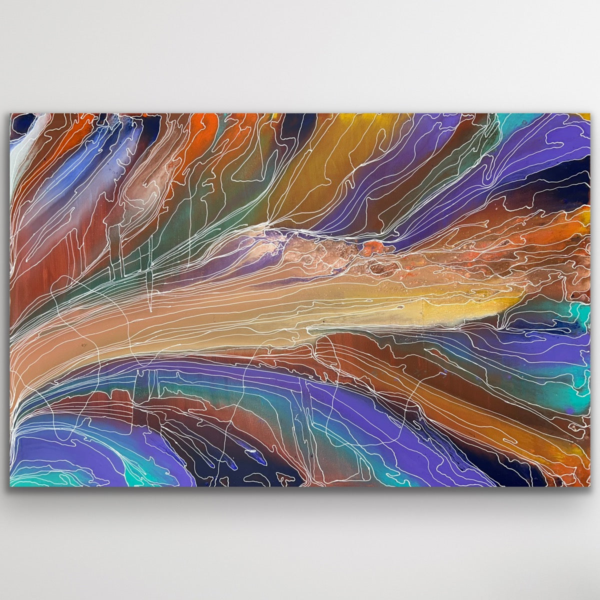 "Pantu (Salt Lake)" original Aboriginal painting by Janice Stanley, 181cm x 119cm - authentic Indigenous Australian artwork