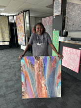 Load image into Gallery viewer, "Pantu (Salt Lake)" original Aboriginal painting by Janice Stanley, 96cm x 88cm - authentic Indigenous Australian artwork
