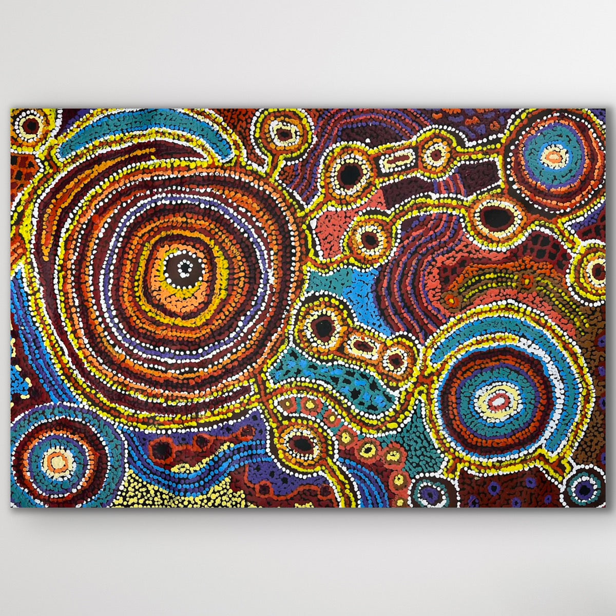 "Ngura" original Aboriginal painting by Daisybell Kulyuru, 87cm x 58cm - authentic Indigenous Australian artwork