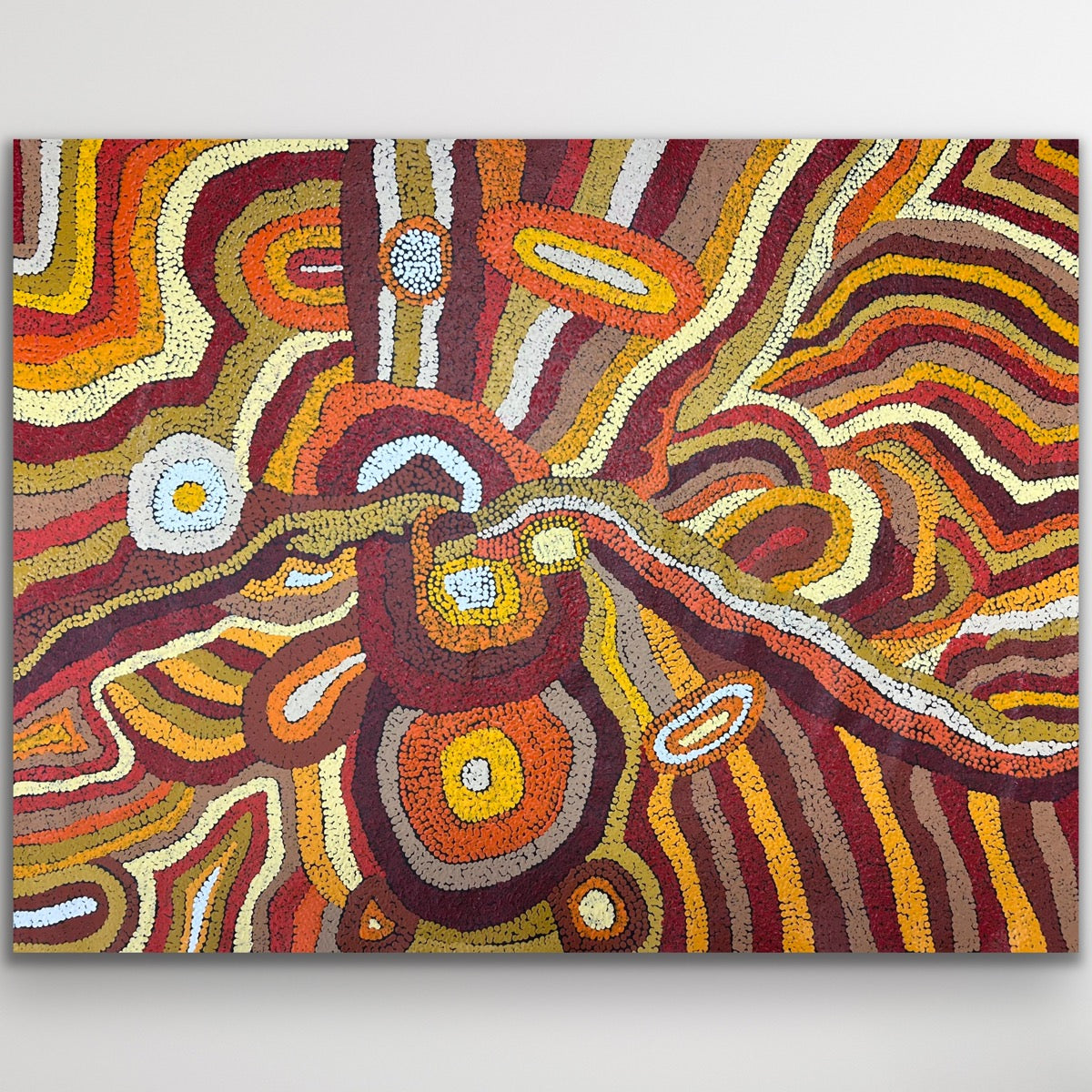 "Tali Tjuta" original Aboriginal painting by Debra Nangala McDonald, 120cm x 90cm - authentic Indigenous Australian artwork