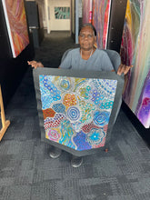 Load image into Gallery viewer, "My Country (Utopia)" original Aboriginal painting by Janet Golder Kngwarreye, 62cm x 61cm - authentic Indigenous Australian artwork
