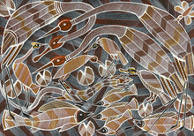 Load image into Gallery viewer, "Billabong Story" original Aboriginal painting by Eddie Blitner, 89cm x 63cm - authentic Indigenous Australian artwork

