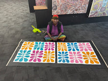 Load image into Gallery viewer, "Acacia Leaves (Watiya Tjuta)" original Aboriginal painting by Debra Nangala McDonald, 191cm x 76cm - authentic Indigenous Australian artwork
