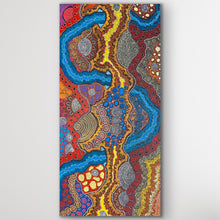 Load image into Gallery viewer, "My Country" original Aboriginal painting by Damien and Yilpi Marks, 201cm x 98cm - authentic Indigenous Australian artwork
