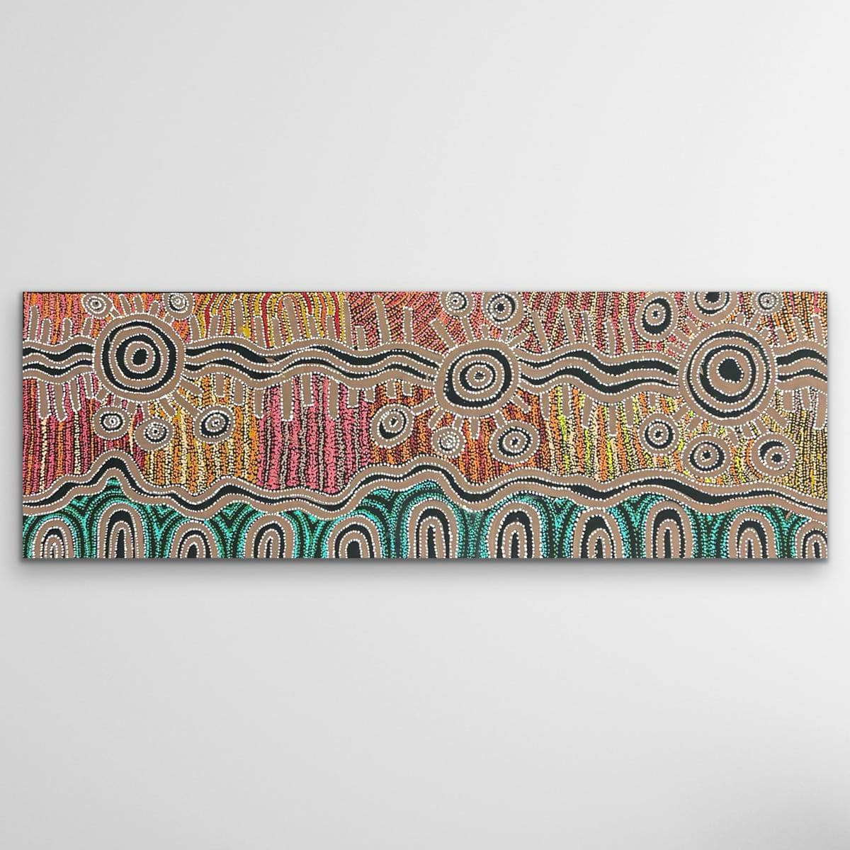 "Piltati" original Aboriginal painting by Tjimpuna Williams, 203cm x 68cm - authentic Indigenous Australian artwork