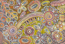 Load image into Gallery viewer, "Bush Flowers" original Aboriginal painting by Bernadine Johnson Kemarre, 62cm x 42cm - authentic Indigenous Australian artwork
