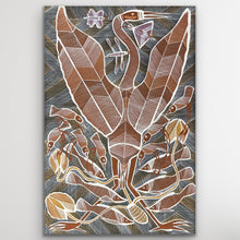 Load image into Gallery viewer, "Brolga Dreaming" original Aboriginal painting by Eddie Blitner, 88cm x 58cm - authentic Indigenous Australian artwork
