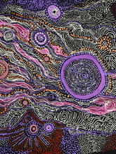 Load image into Gallery viewer, "Minyma Malilu" Carolanne Ken 142cm x 70cm with concentric circles and wavy lines on a dark background
