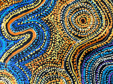 Load image into Gallery viewer, Caterpillar Dreaming Rhoda Tjitayi 116 x 43 cm Aboriginal painting from the APY Lands
