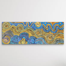 Load image into Gallery viewer, Caterpillar Dreaming by Rhoda Tjitayi, 116 x 43 cm acrylic on canvas from the APY Lands
