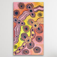Load image into Gallery viewer, Colorful Australian art design with circular patterns on a rectangular canvas.
