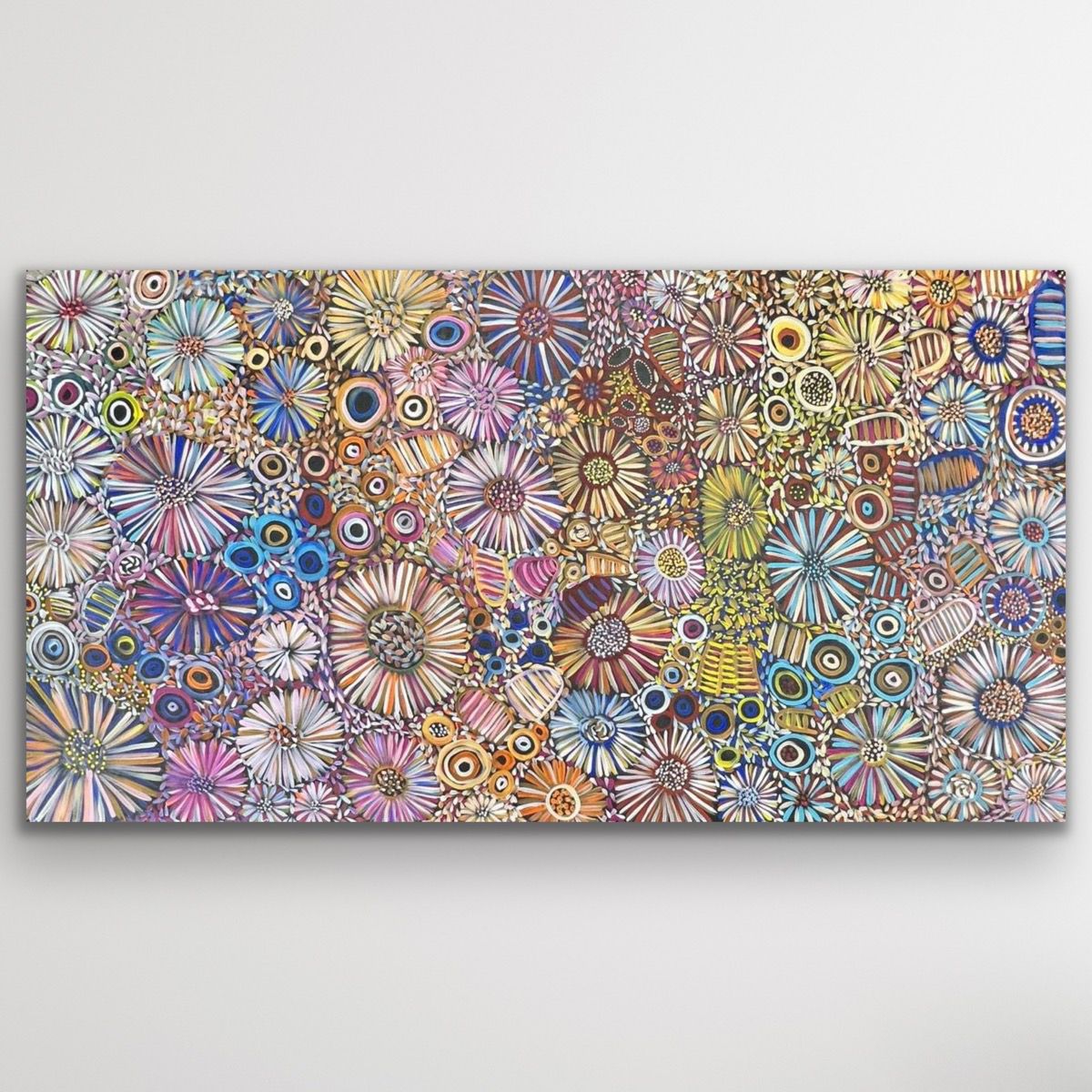 "My Country" original Aboriginal painting by Abie Loy Kemarre, 199cm x 105cm - authentic Indigenous Australian artwork