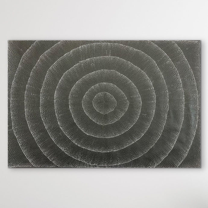 full view rockholes painting aboriginal art black and white