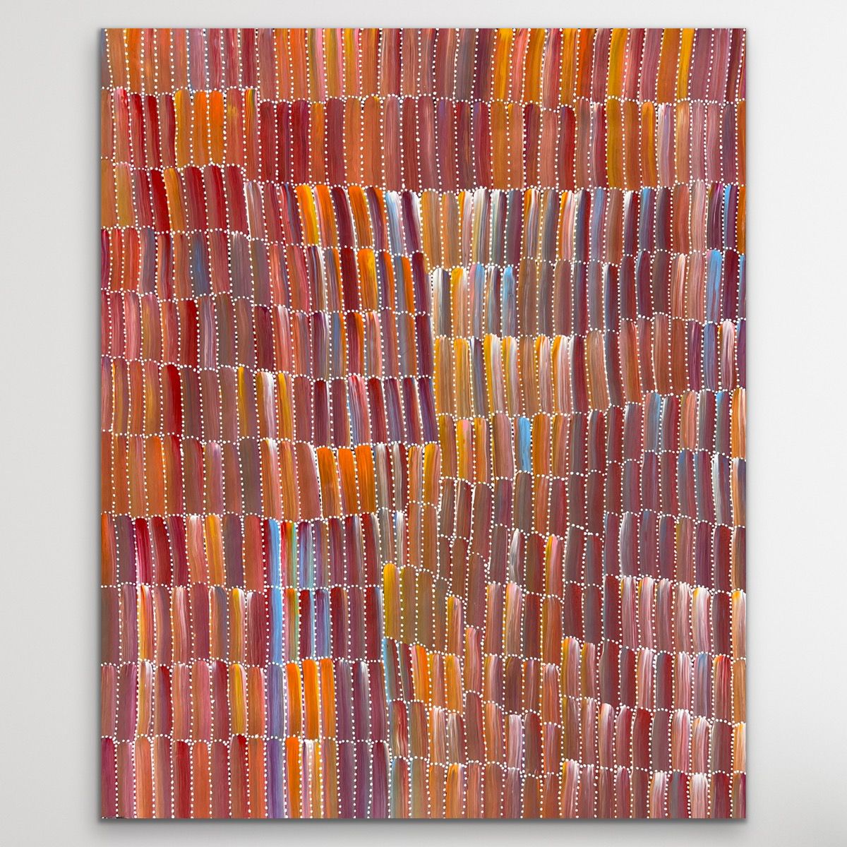 Multicolored Aboriginal Painting "Yam Dreaming" Jeannie Mills Pwerle 99cm x 81cm