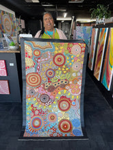 Load image into Gallery viewer, Aboriginal canvas Budgerigar and Bush Tucker Dreaming by Julieanne Nungarrayi Turner, authentic Indigenous artwork.
