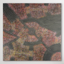 Load image into Gallery viewer, Detailed dot painting from Utopia Australia with oranges, browns and reds
