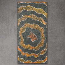 Load image into Gallery viewer, Aboriginal heritage painting Seed Dreaming by Marshall Jangala Robertson with refined dots and movement across the canvas

