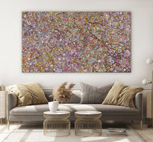 Load image into Gallery viewer, Large Aboriginal art Australia, oranges, yellows and teds show in modern living room setting

