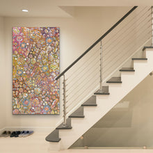 Load image into Gallery viewer, &quot;Bush Yam Dreaming&quot; Rochelle Bird Mbitjana 198cm x 110cm Aborigina, Art display below stairs
