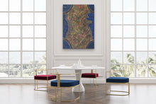Load image into Gallery viewer, Aboriginal Painting My Country Rayleen Pula Price 129cm x 93cm Displayed in living room
