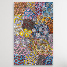 Load image into Gallery viewer, Colorful Utopia artwork with various patterns and shapes on a black background
