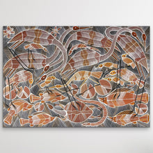 Load image into Gallery viewer, "Billabong Story" original Aboriginal painting by Eddie Blitner, 125cm x 88cm - authentic Indigenous Australian artwork
