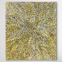 Load image into Gallery viewer, "Bush Medicine Leaves" Jeannie Pitjara 108cm x 95cm in beautiful yellows 
