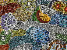 Load image into Gallery viewer, My Country Utopia painting by Janet Golder Kngwarreye expressing connection to land family and ancestral country
