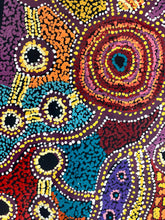 Load image into Gallery viewer, "Nguru Minyma Kutjara" original Aboriginal painting by Daisybell Kulyuru, 122cm x 36cm - authentic Indigenous Australian artwork
