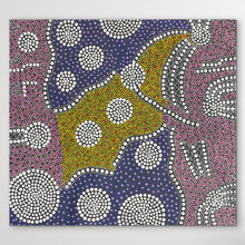 Load image into Gallery viewer, Colorful Aboriginal dot pattern with bush onion on square canvas
