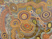 Load image into Gallery viewer, "Tjukula Munu Nguru" Aboriginal art by Audrey Brumby - close-up detail, 110cm x 84cm
