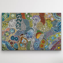 Load image into Gallery viewer, Detailed view of My Country Utopia by Janet Golder Kngwarreye contemporary Aboriginal art reflecting Utopia country
