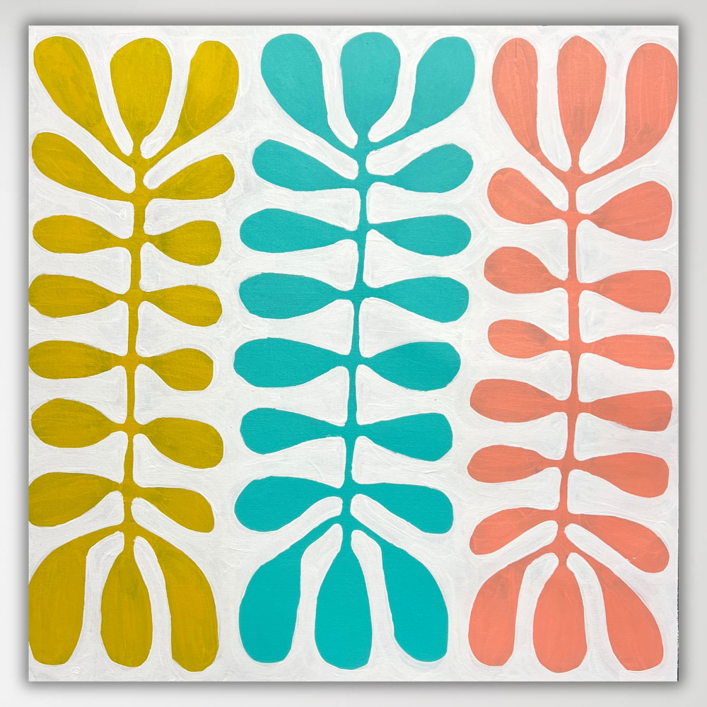 "Acacia Leaves (Watiya Tjuta)" original Aboriginal painting by Debra Nangala McDonald, 61cm x 61cm - authentic Indigenous Australian artwork