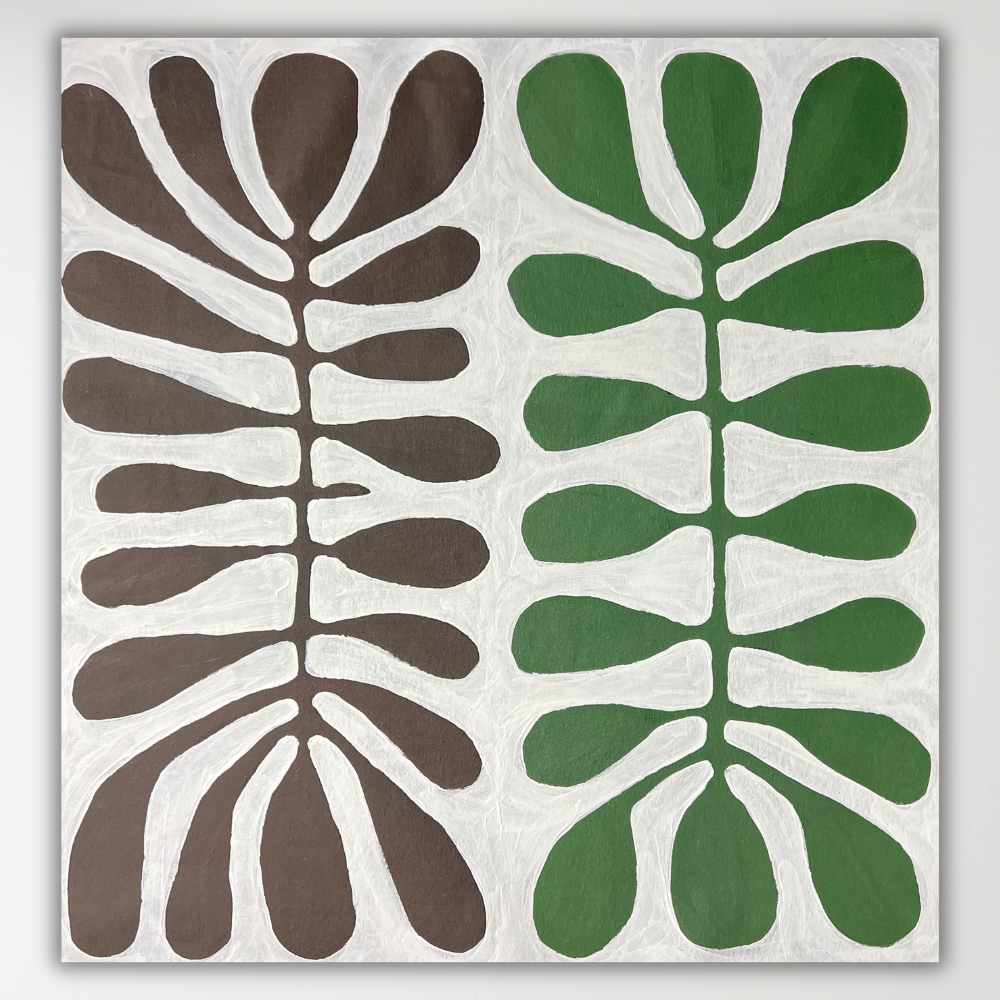 "Acacia Leaves (Watiya Tjuta)" Debra Nangala McDonald 62cm x 59cm