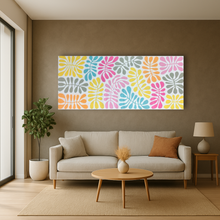 Load image into Gallery viewer, "Acacia Leaves (Watiya Tjuta)" by Debra Nangala McDonald - pastel tones, 201cm x 84cm - Aboriginal art
