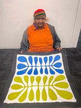 Load image into Gallery viewer, artist photo of "Acacia Leaves (Watiya Tjuta)" Debra Nangala McDonald 61cm x 60cm
