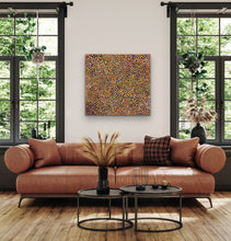 Load image into Gallery viewer, "Bush Plum" by Alvira Bird Mpetyane - dreaming story detail, 93cm x 86cm
